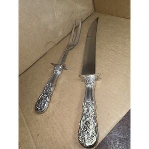 International silver company French Rose turkey Carving Set UNUSED